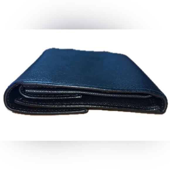 PRADA Saffiano Triangle Hardware Flap Women's Compact Wallet Nero Black - Picture 8 of 14